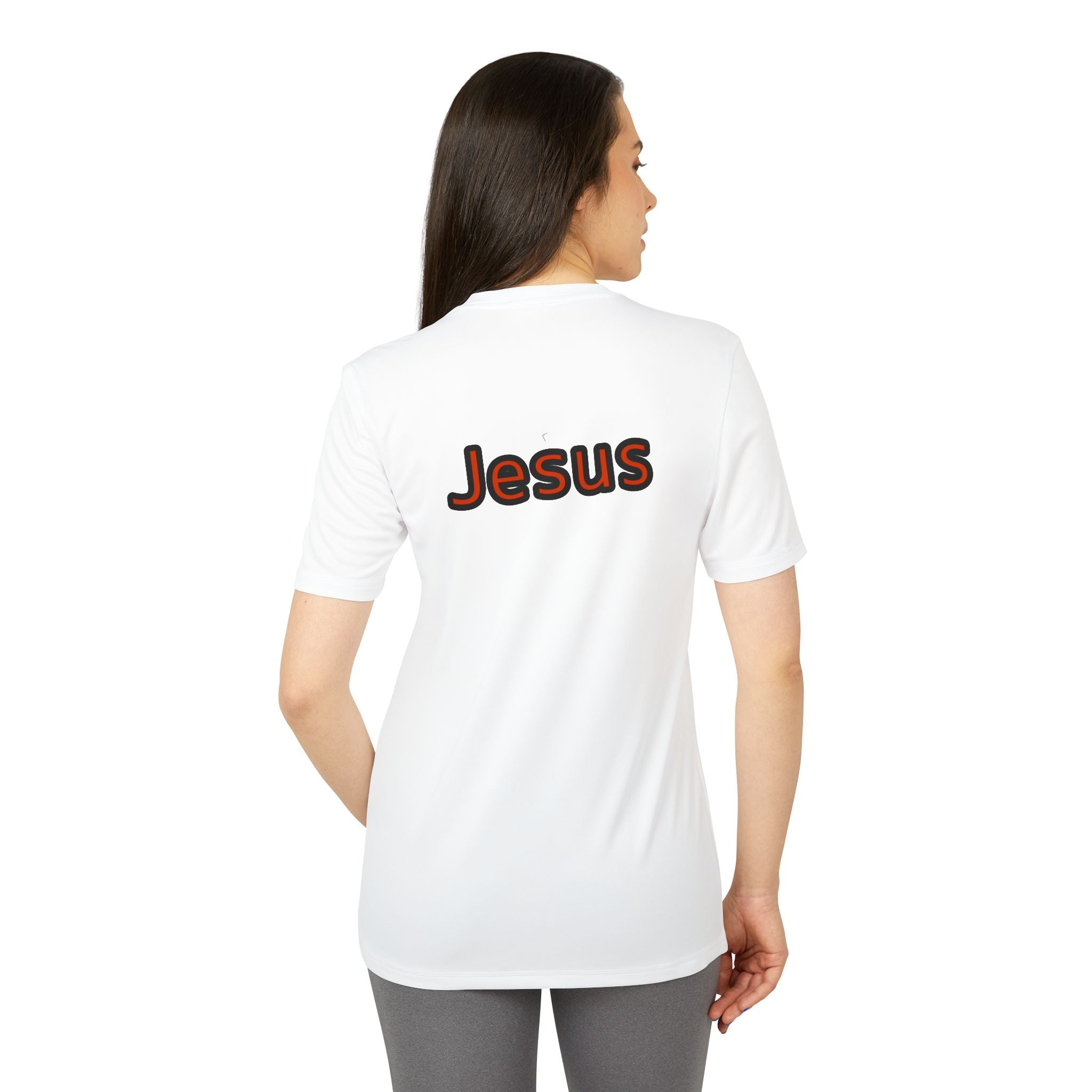Jesus Crucifix adidas Unisex Sport T-shirt — Christian Faith Graphic Tee by LiLTay