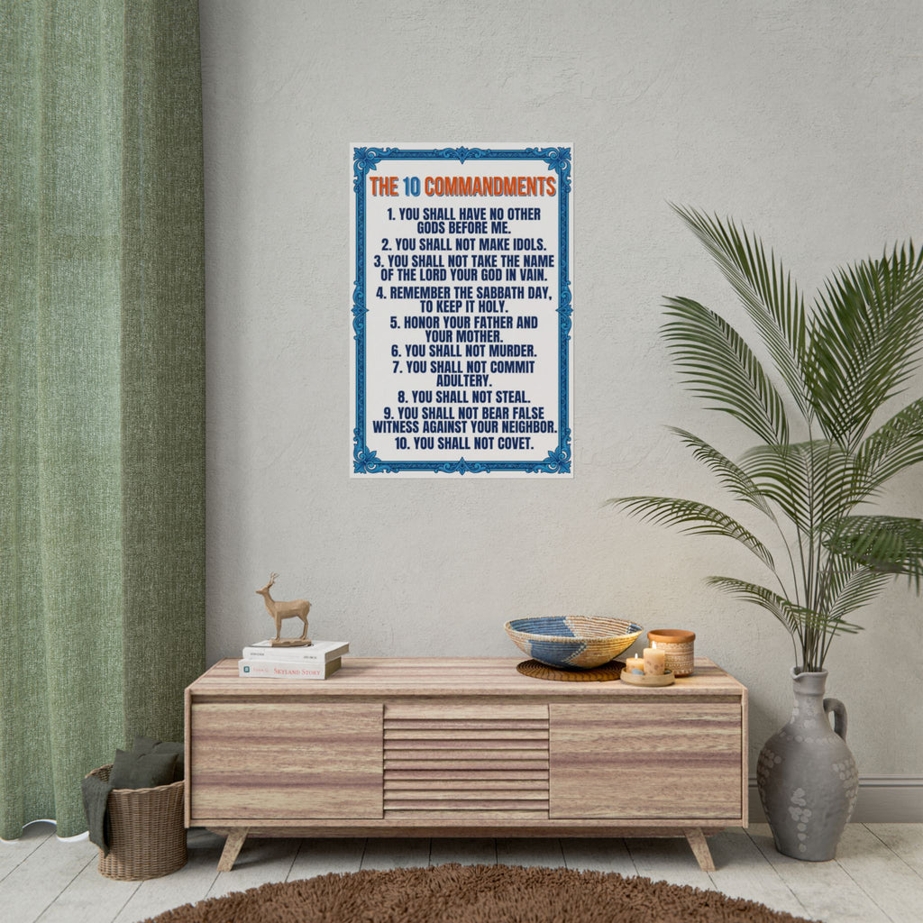 10 Commandments of Jesus our God Poster - by LiLTay 2 sizes vertical Holy BiBle words