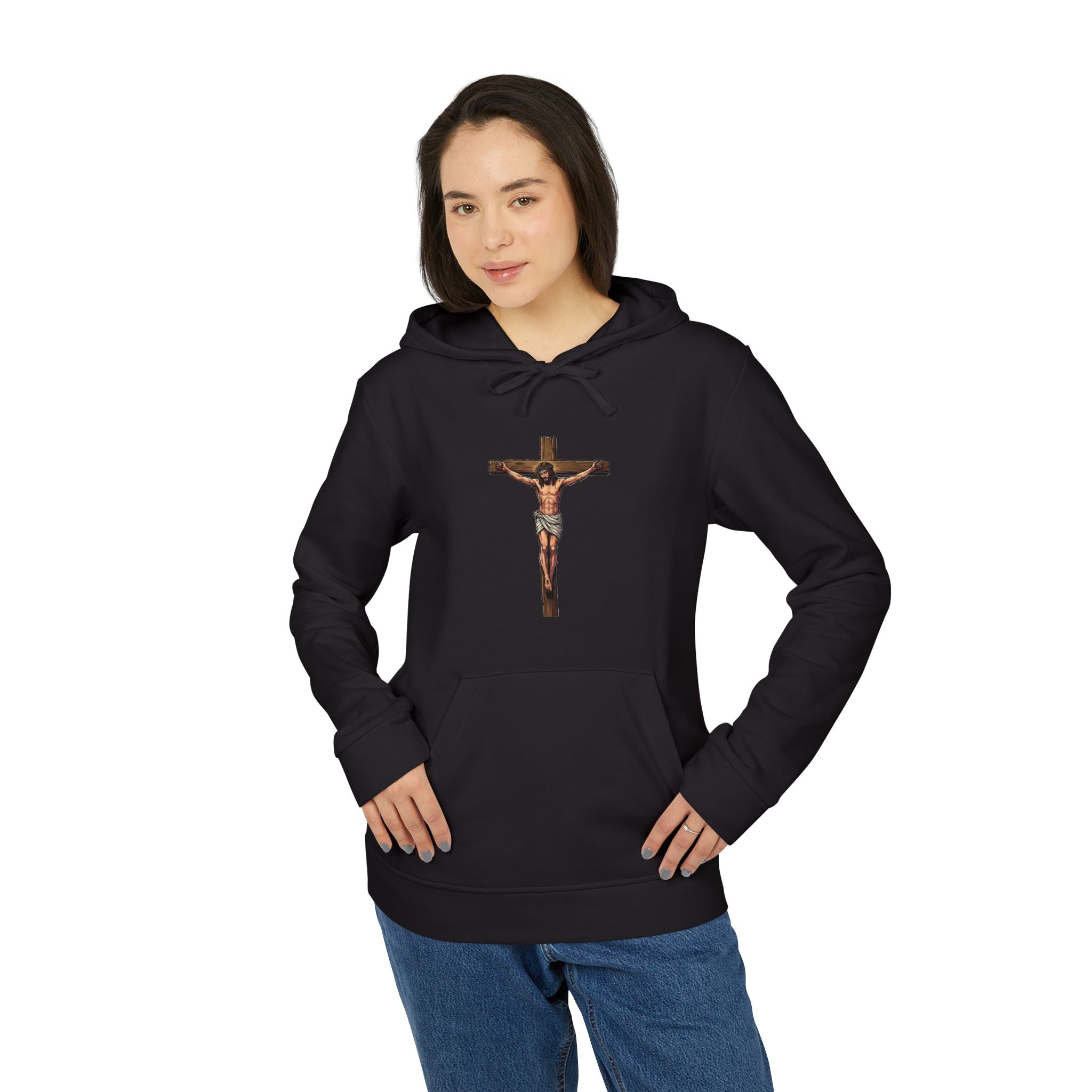 Jesus Crucifix adidas unisex Hoodie — God on the Cross  Christian Faith by LiLTay coat