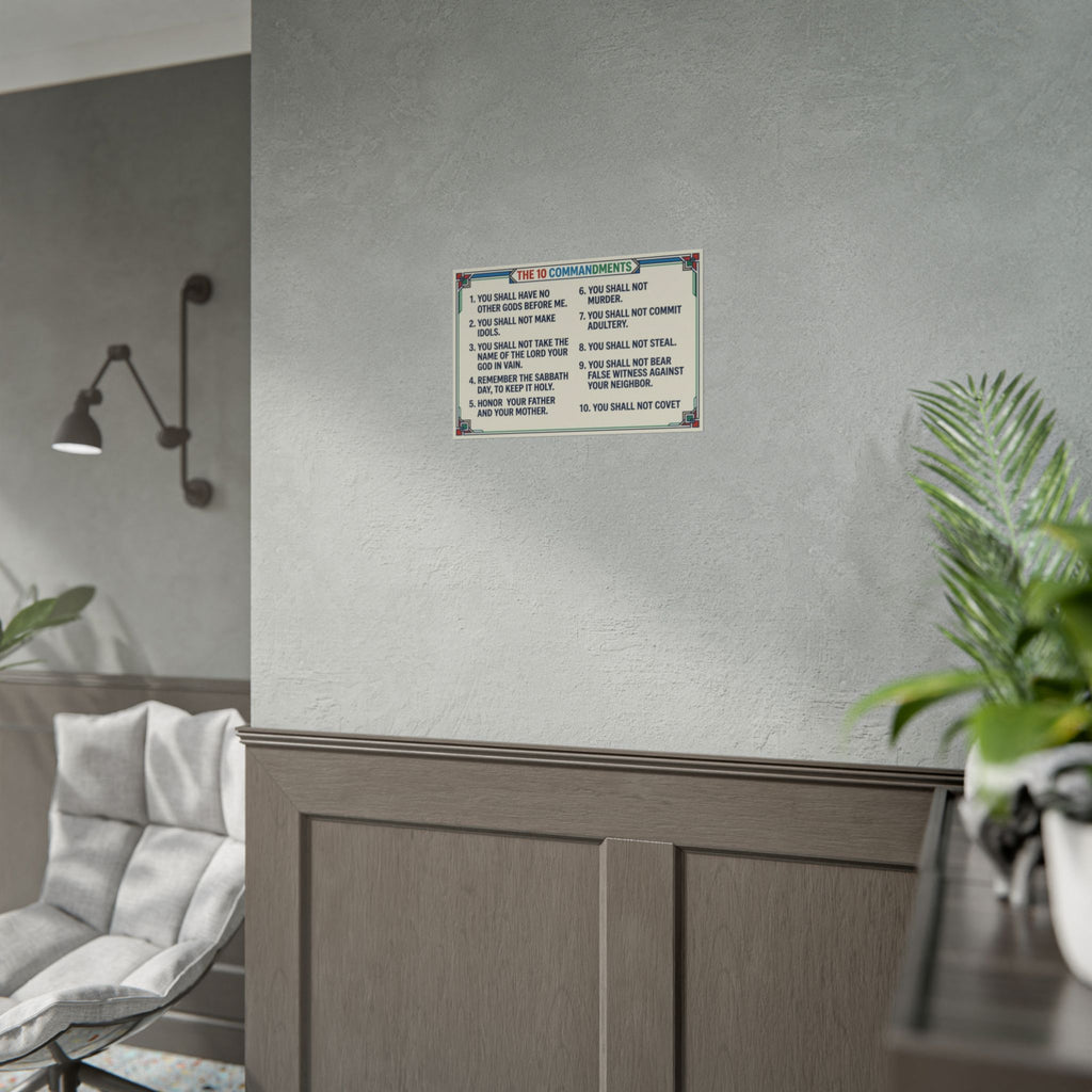 10 Commandments Poster — Rolled Religious Jesus our GOD Holy Bible - Wall Art 2 sizes by LiLTay