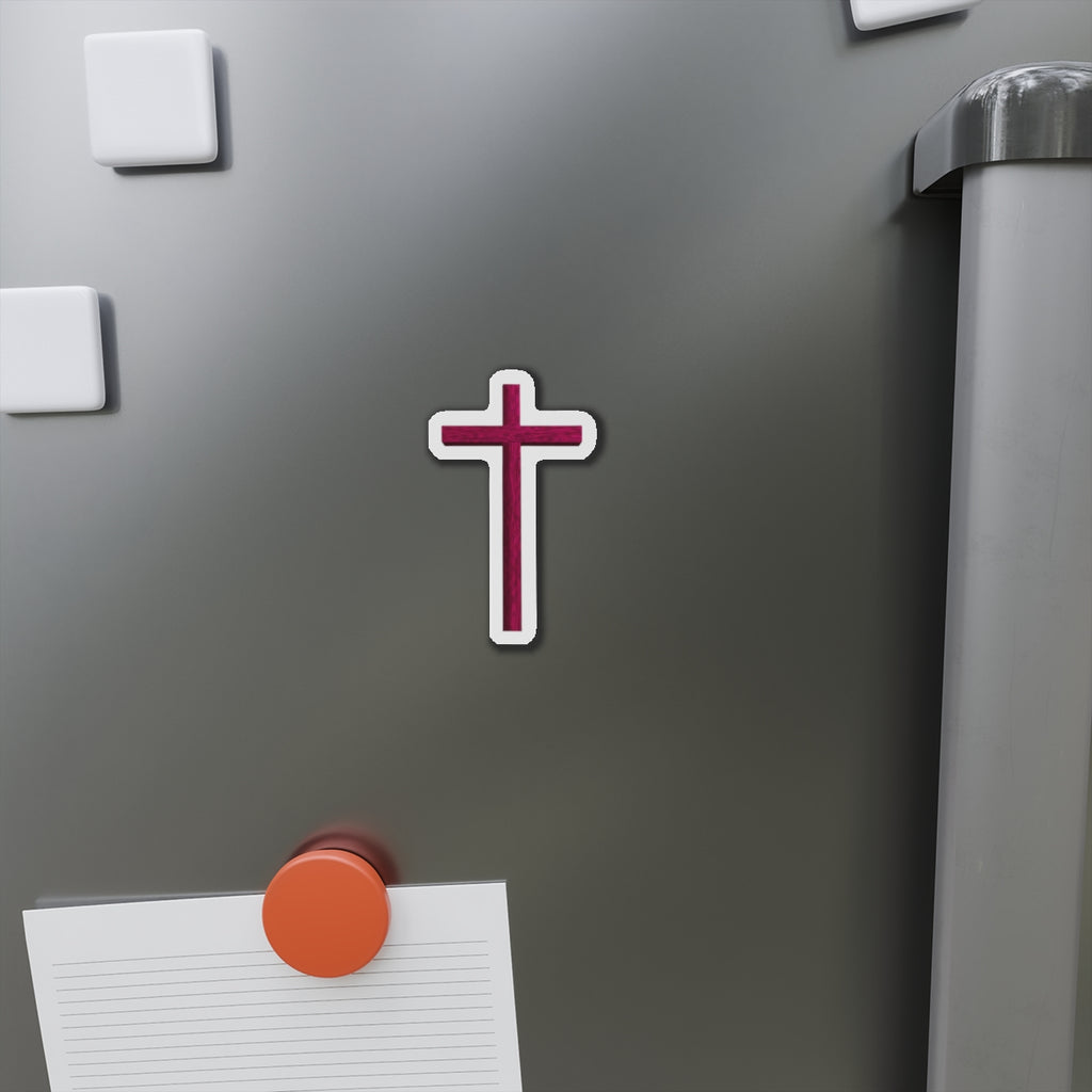 Jesus Christian Cross by LiLTay powerful Die-Cut Magnet – Burgundy Religious Refrigerator Magnets up to 6in height