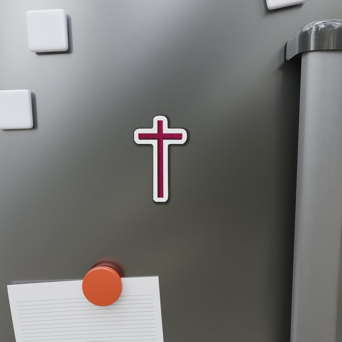 Jesus Christian Cross by LiLTay powerful Die-Cut Magnet – Burgundy Religious Refrigerator Magnets up to 6in height