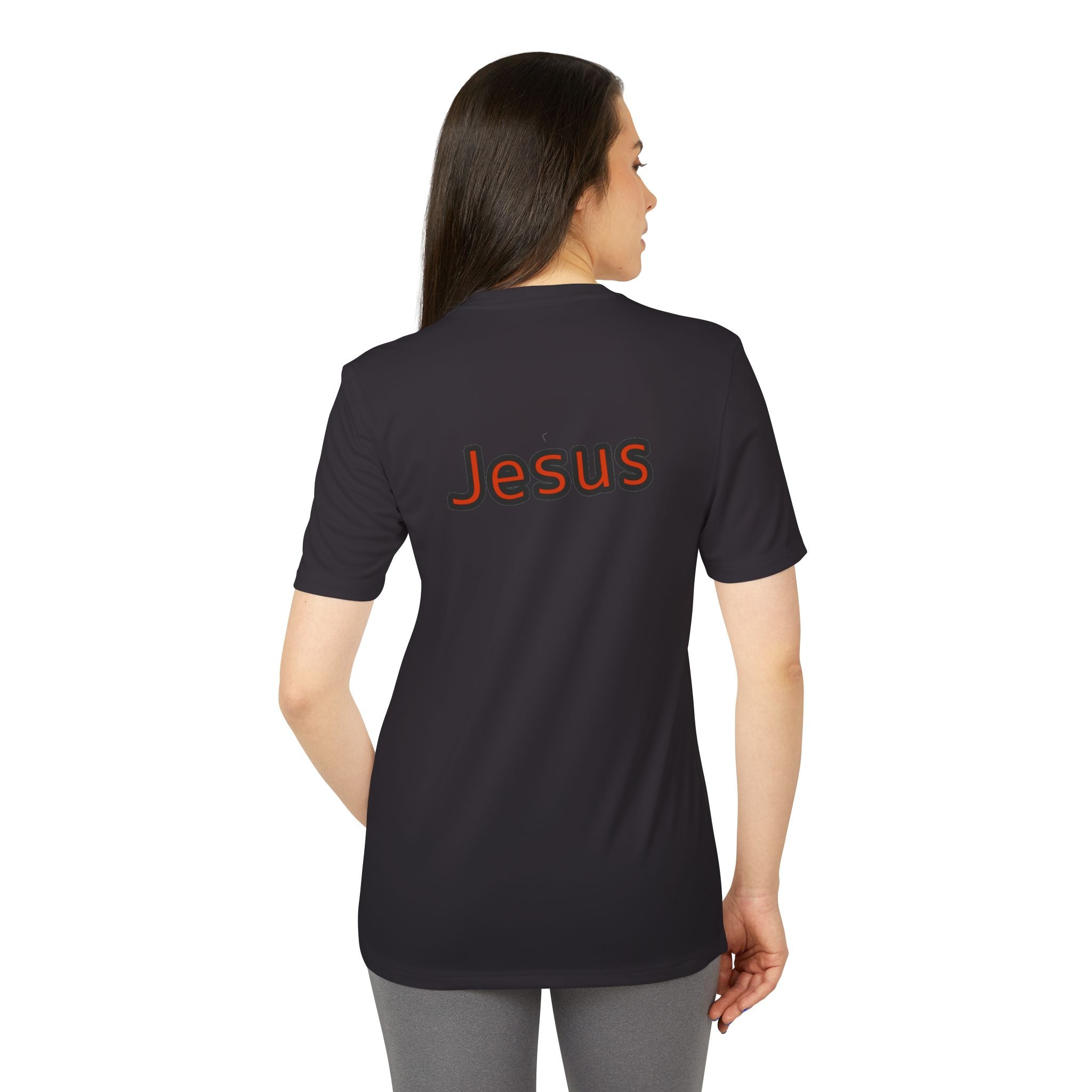 Jesus Crucifix adidas Unisex Sport T-shirt — Christian Faith Graphic Tee by LiLTay