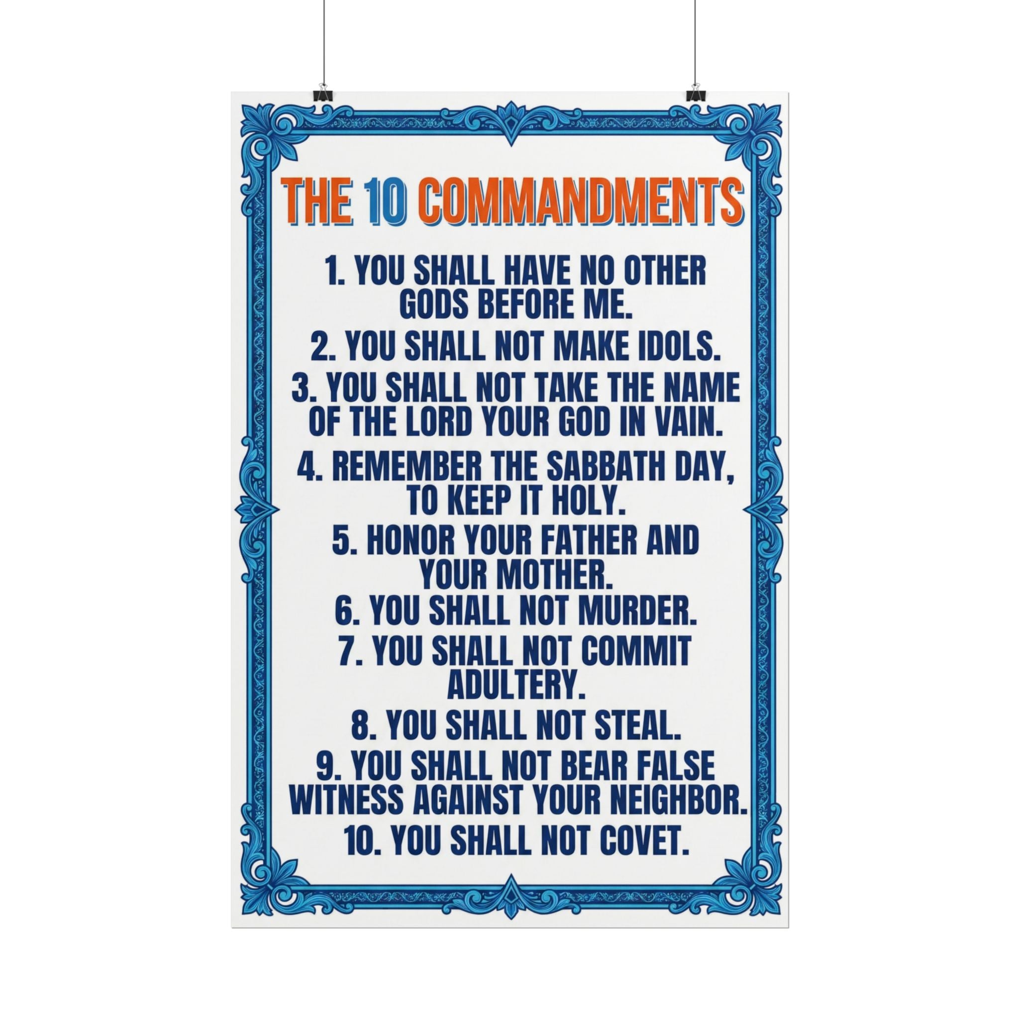 10 Commandments of Jesus our God Poster - by LiLTay 2 sizes vertical Holy BiBle words
