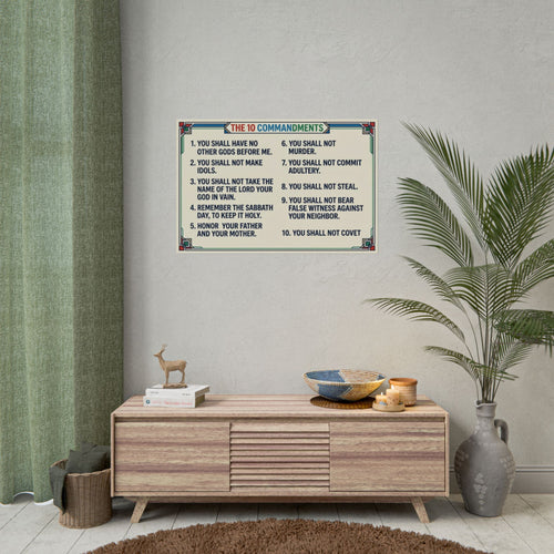 10 Commandments Poster — Rolled Religious Jesus our GOD Holy Bible - Wall Art 2 sizes by LiLTay