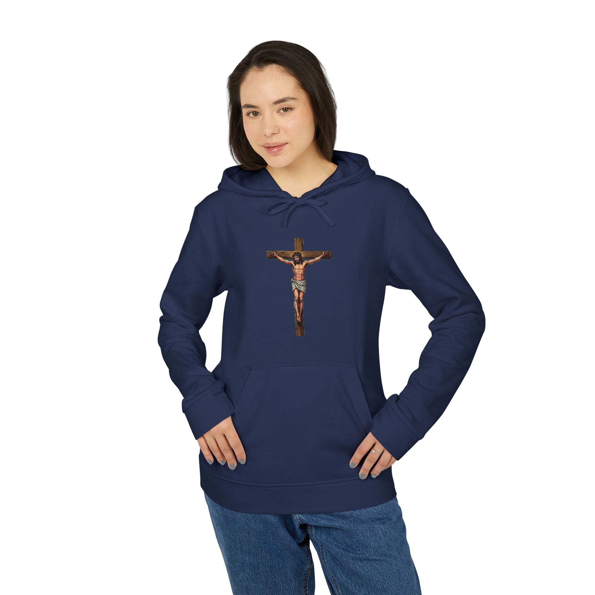 Jesus Crucifix adidas unisex Hoodie — God on the Cross  Christian Faith by LiLTay coat