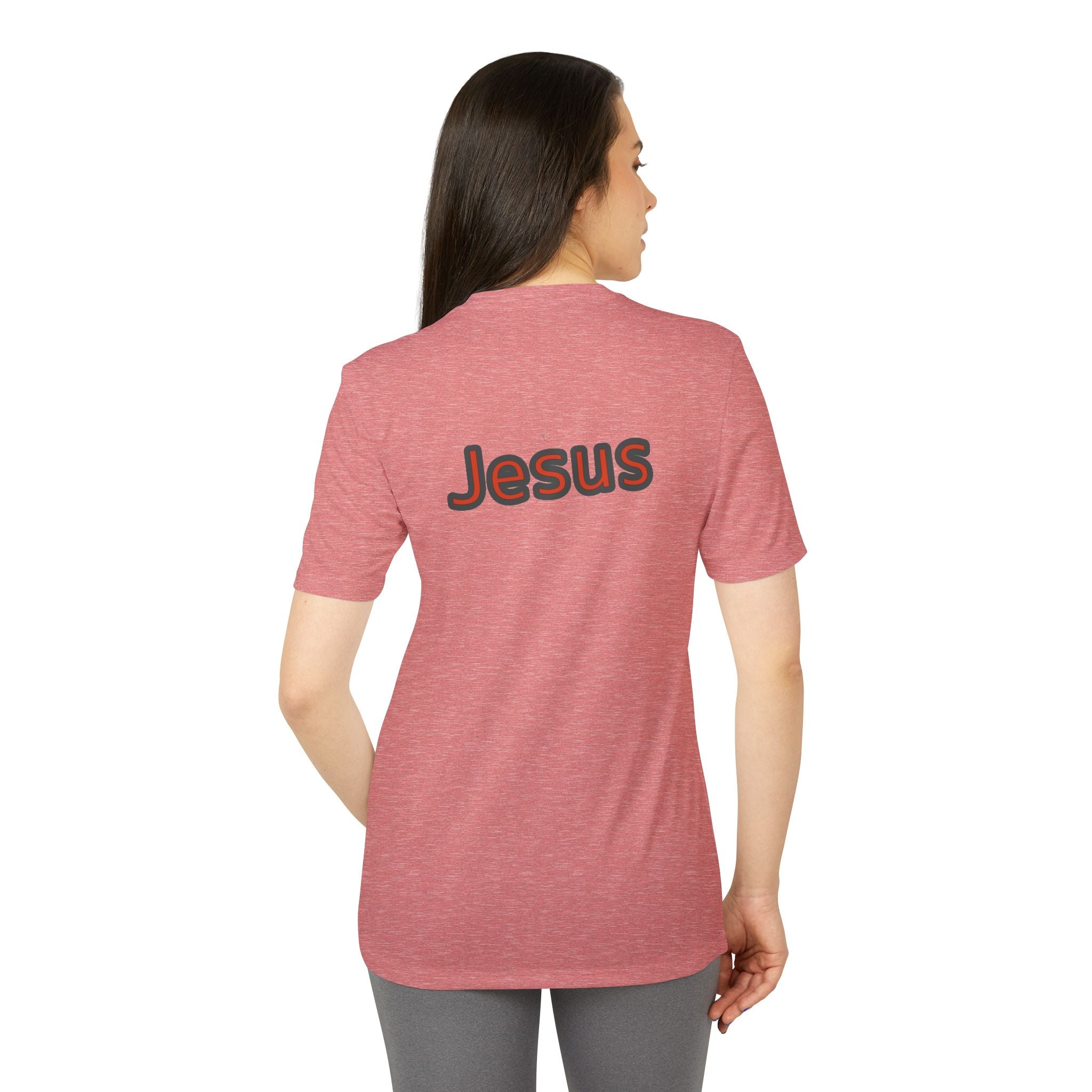 Jesus Crucifix adidas Unisex Sport T-shirt — Christian Faith Graphic Tee by LiLTay