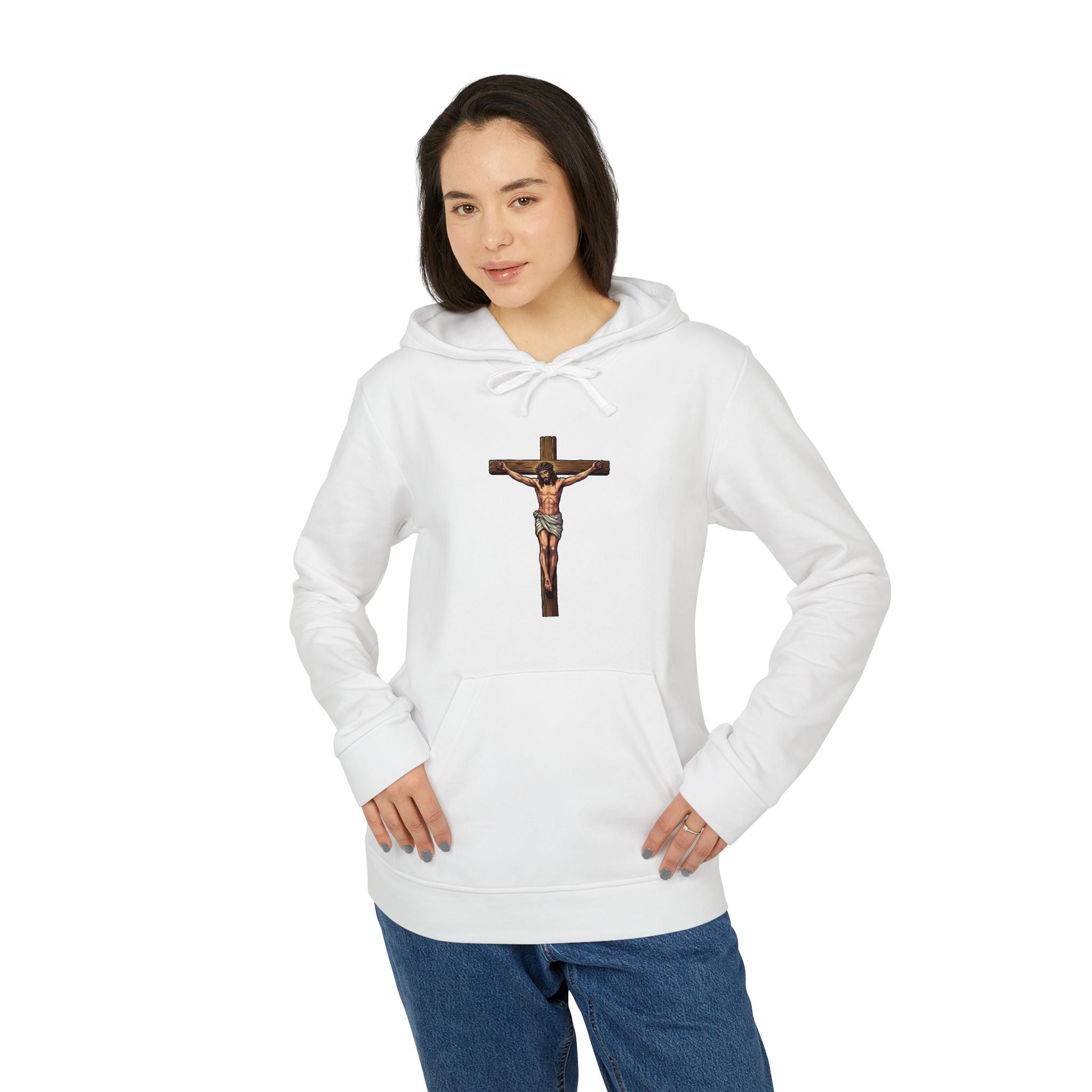 Jesus Crucifix adidas unisex Hoodie — God on the Cross  Christian Faith by LiLTay coat