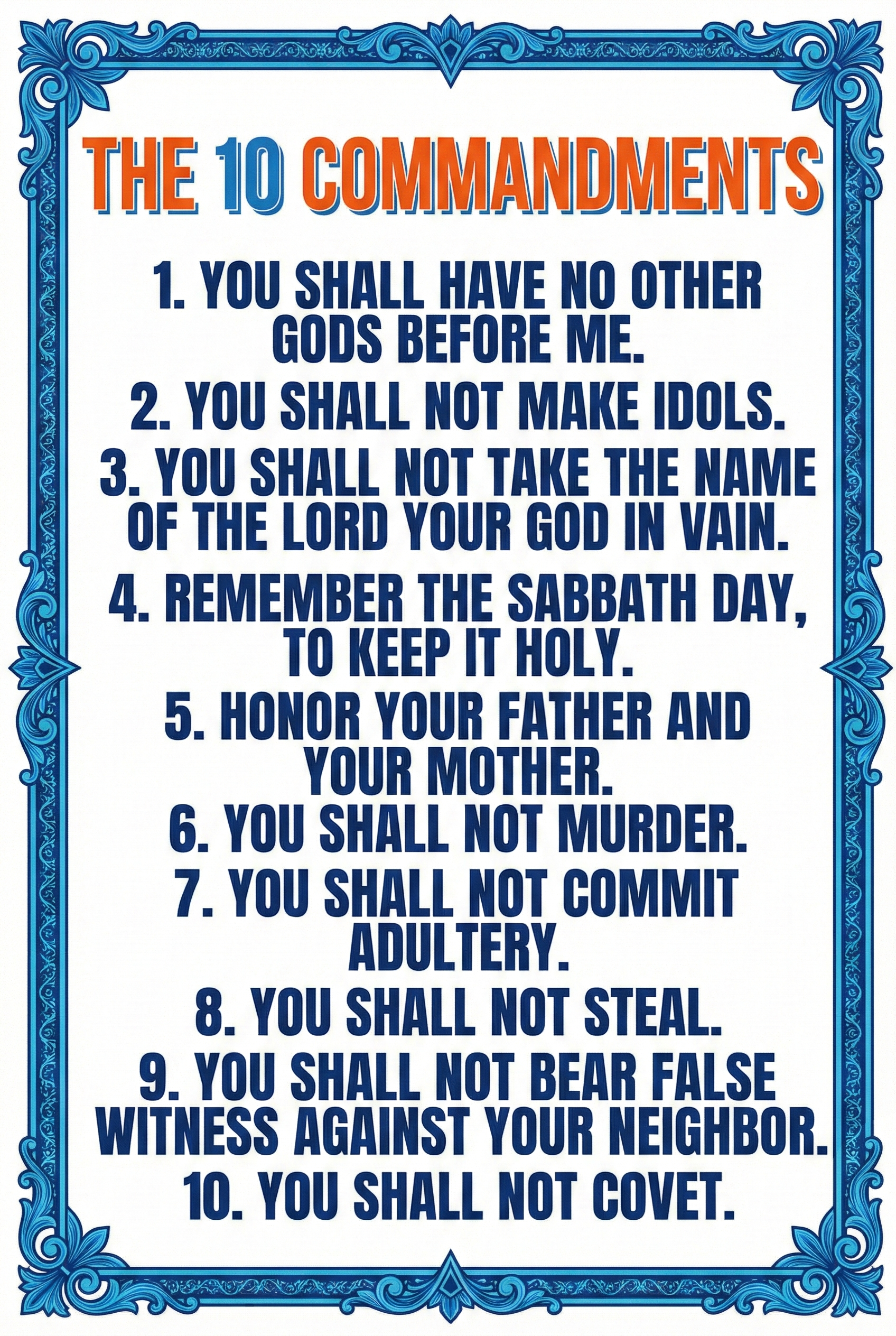 10 commandments Digital product poster