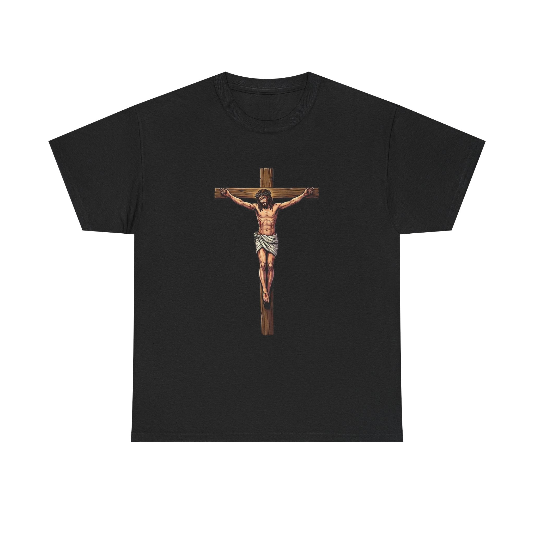 Gray t-shirt with a mountain and sun graphic and text on a white background