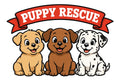 Puppy Rescue sticker - three puppies