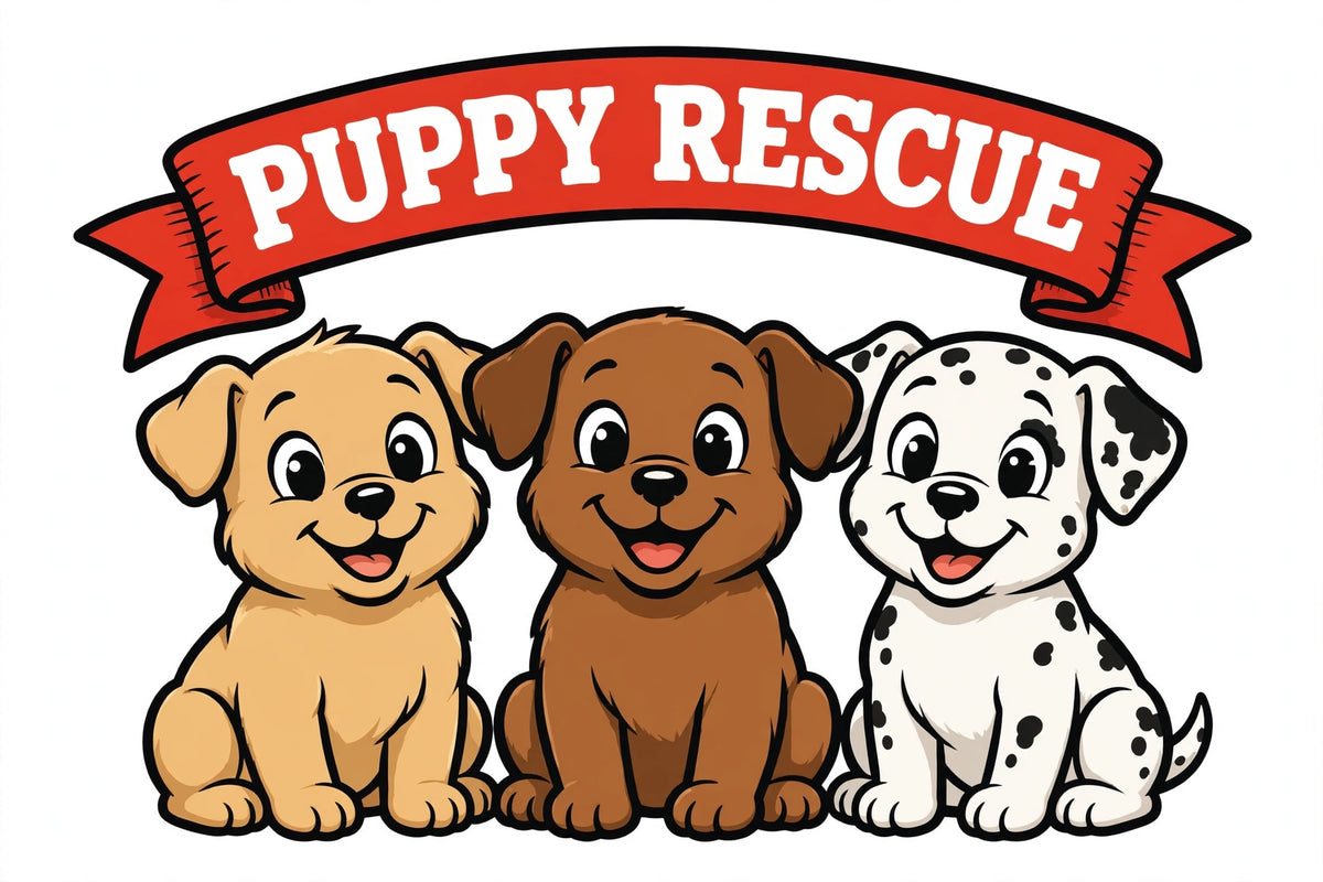 Puppy Rescue sticker - three puppies