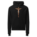 Black hoodie with 'Sweater Weather Seasoned' text on a white background
